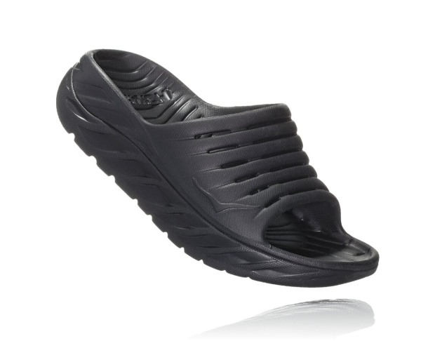 Hoka One One ORA Recovery Slide Mens UK - Black Recovery Slide - KLVGC9065